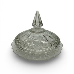 Vintage Indiana Clear Glass Lidded Butter/Candy Dish - Princess Domed Design
